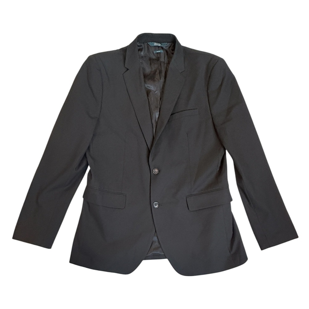 Perry Ellis Suit Jacket Mens 44 Regular Black Slim Fit RT27535